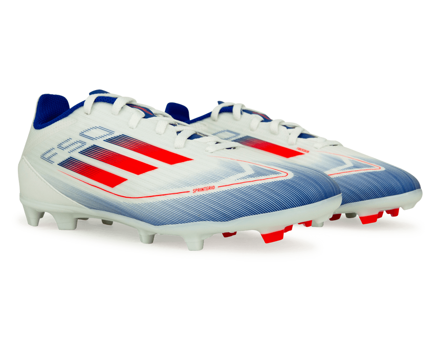 adidas Youth F50 League FG/MG White/Lucid Blue – Azteca Soccer