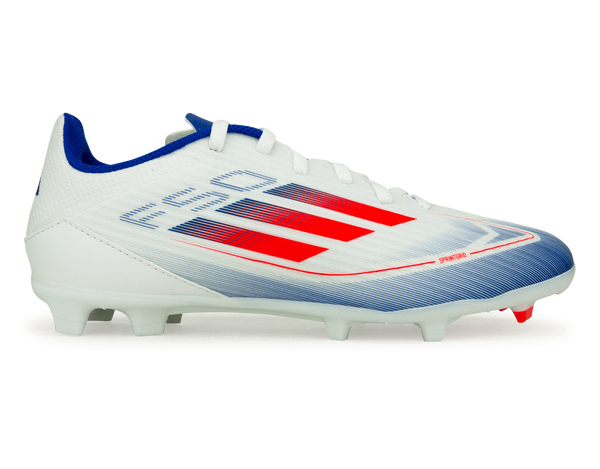 adidas Kids F50 League FG/MG White/Lucid Blue – Azteca Soccer