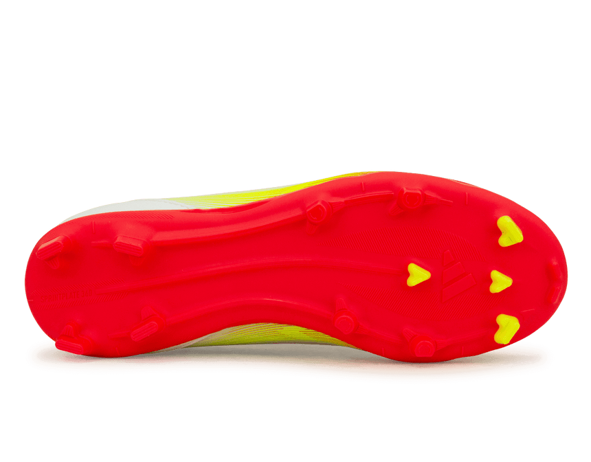 adidas Kids F50 League FG/MG White/Black/Yellow Sole