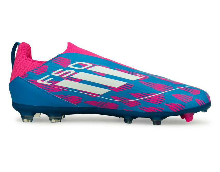 adidas Youth F50 League Laceless FG/MG Blue/White/Pink – Azteca Soccer