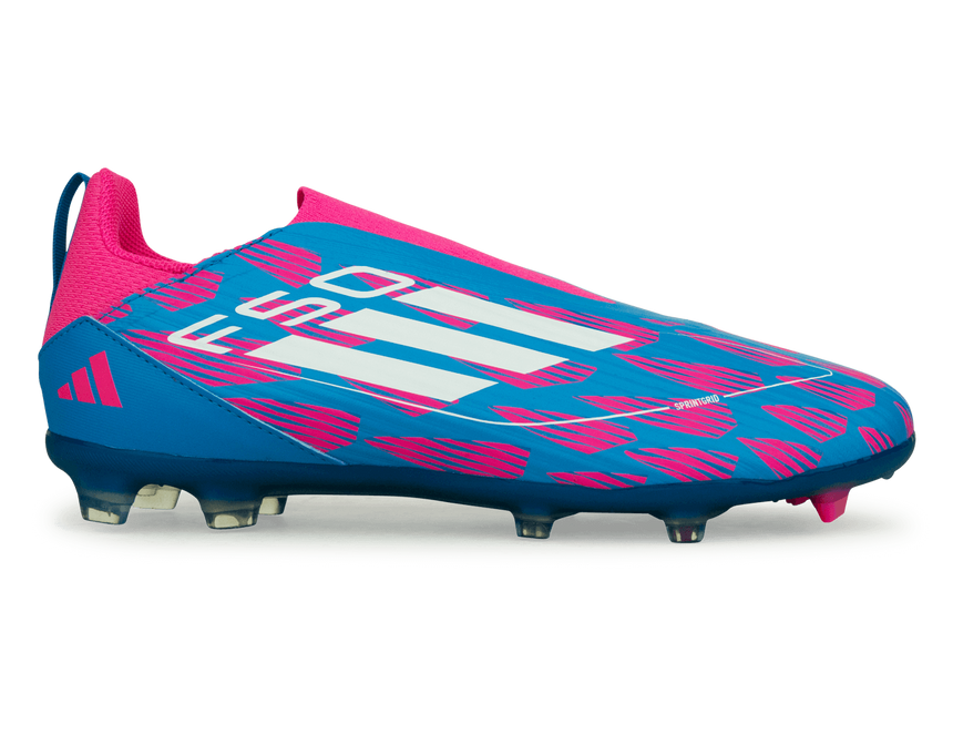 adidas Youth F50 League Laceless FG/MG Blue/White/Pink – Azteca Soccer