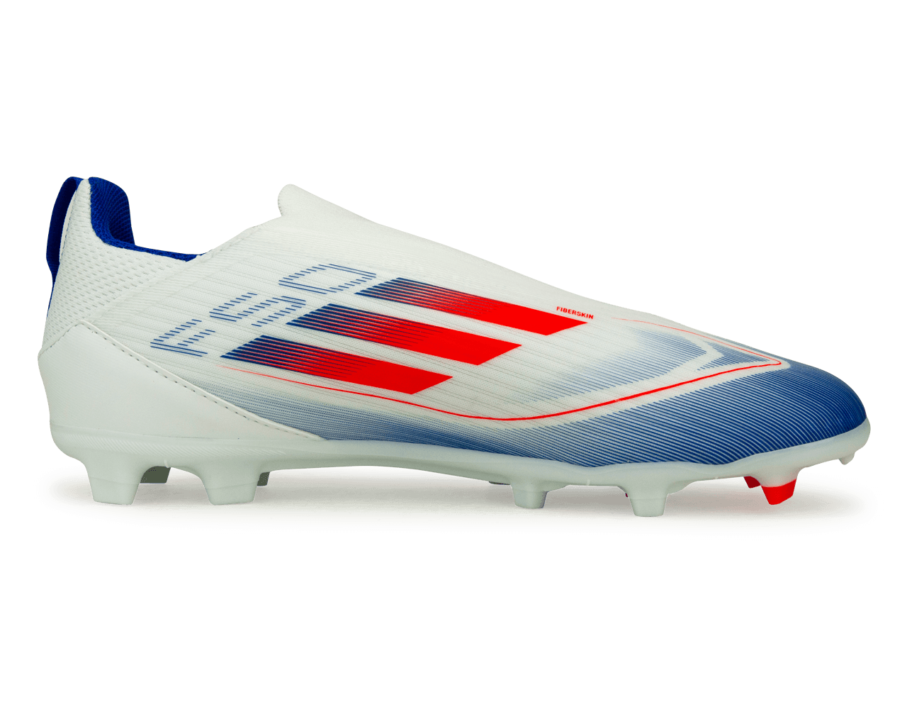 adidas Youth F50 League Laceless FG/MG White/Lucid Blue – Azteca