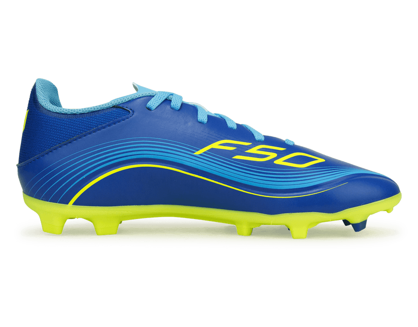 adidas Kids Messi F50 League FG/MG Sea Blue/Solar Yellow Side