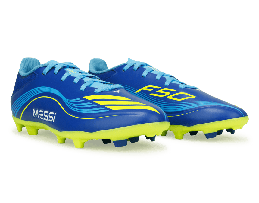 adidas Kids Messi F50 League FG/MG Sea Blue/Solar Yellow Together