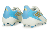 adidas Kids F50 Messi League Laceless FG Ivory/Sea Blue/Ice Blue Rear