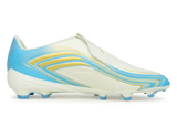 adidas Kids F50 Messi League Laceless FG Ivory/Sea Blue/Ice Blue Side