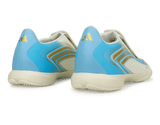 adidas Kids F50 Messi League Laceless IN Ivory/Sea Blue/Ice Blue Rear