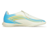 adidas Kids F50 Messi League Laceless IN Ivory/Sea Blue/Ice Blue Side