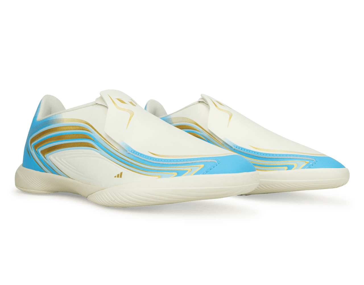 靴 Kitessi for  F50 Megaride25.5cm adidas Kids F50 Messi League Laceless IN Ivory/Sea Blue/Ice Blue