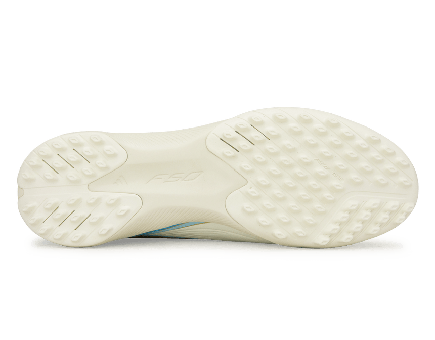 adidas Kids F50 Messi League Laceless TF Ivory/Sea Blue/Ice Blue Sole