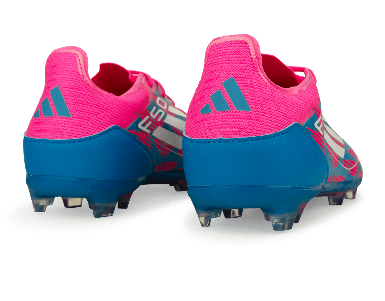 adidas F50 Pro Firm Ground Soccer Cleats - Kids - Solar Blue / Cloud White / Solar Pink