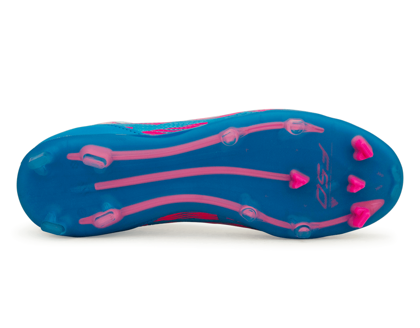 adidas Kids F50 Pro FG Pink/White/Blue Sole