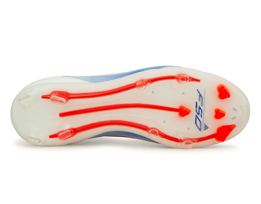 adidas Kids F50 Pro FG White/Lucid Blue Sole