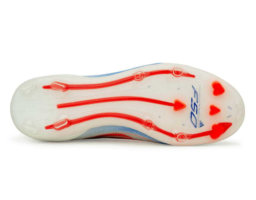 adidas Kids F50 Pro LL FG White/Lucid Blue Sole