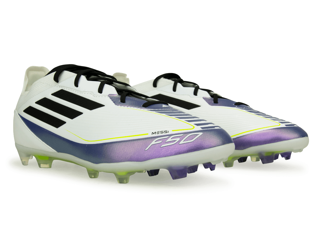 adidas F50 Pro Messi Firm Ground Soccer Cleats Kids - Kids - Cloud White / Purple