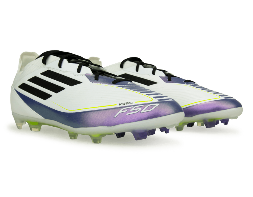 adidas Kids F50 Pro Messi FG White/Black/Purple – Azteca Soccer