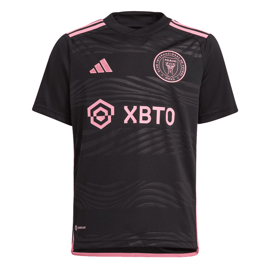 adidas Kids Inter Miami 2023/24 Messi #10 Away Jersey Black/Pink Front