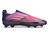 adidas Kids Lamine Yamal F50 League Laceless FG/MG Purple/Lemon Side