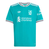 adidas Kids Liverpool 2025/26 Third Jersey Green/White Front