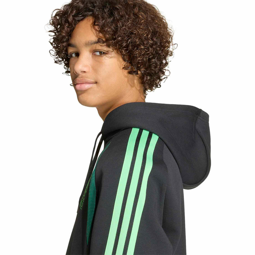 adidas Kids Mexico 26 Tiro Hoodie Black/Green Sleeve
