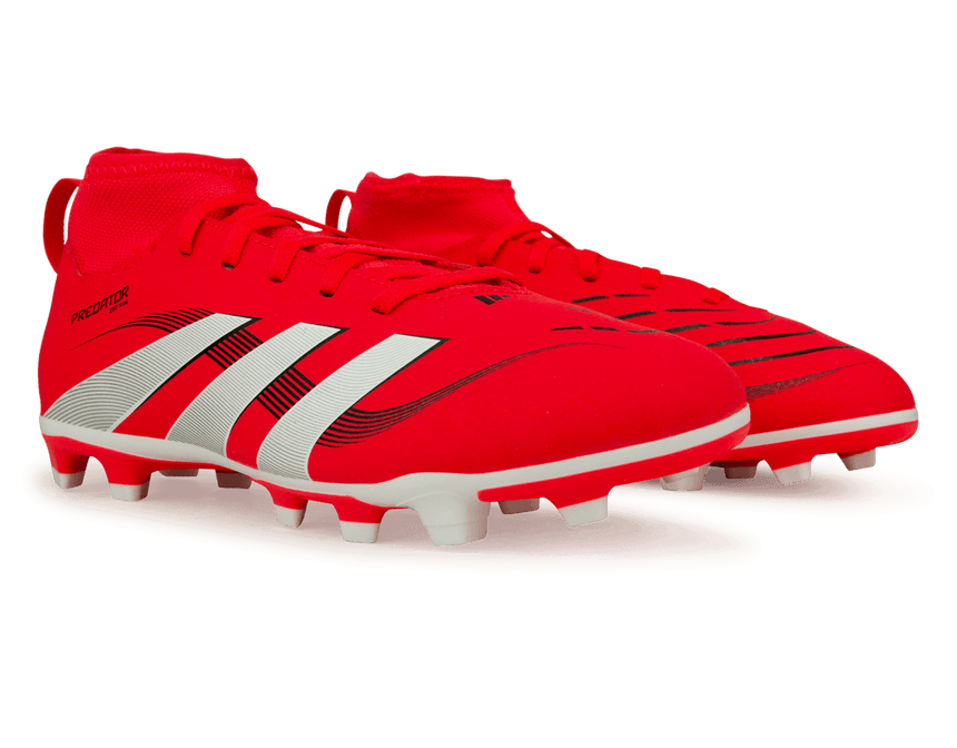 adidas Youth Predator Club Sock FG/MG Red/White/Black – Azteca Soccer