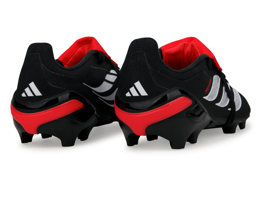 adidas Kids Predator Elite Foldover Tongue FG Black/White/Red Rear