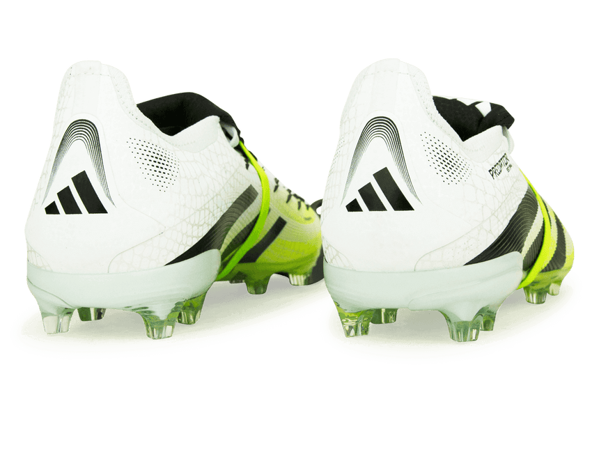 adidas Kids Predator Elite Foldover Tongue FG White/Black/Green Rear