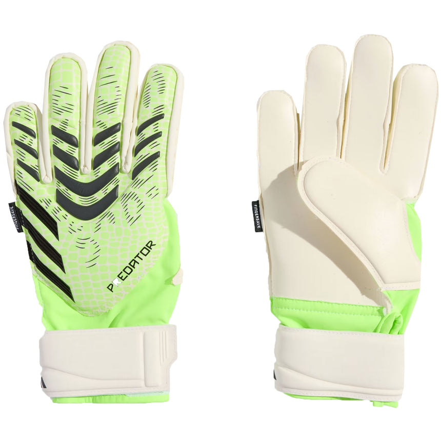 adidas Kids Predator GL Match Fingersave Goalkeeper Gloves White/Green/Black Both