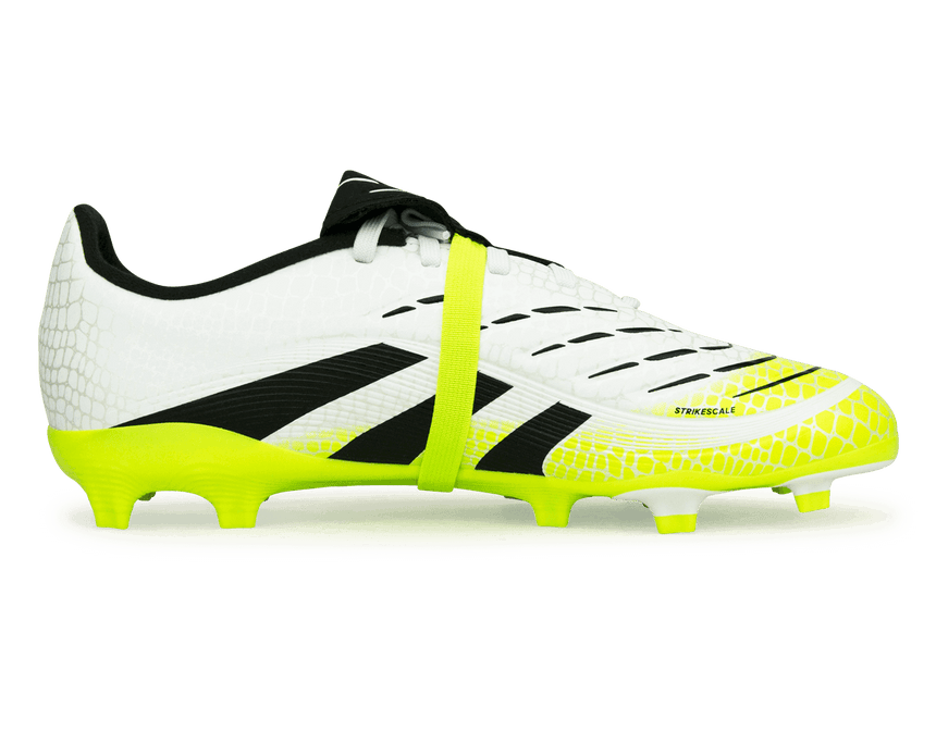 adidas Kids Predator League Foldover Tongue FG/MG White/Black/Green Side