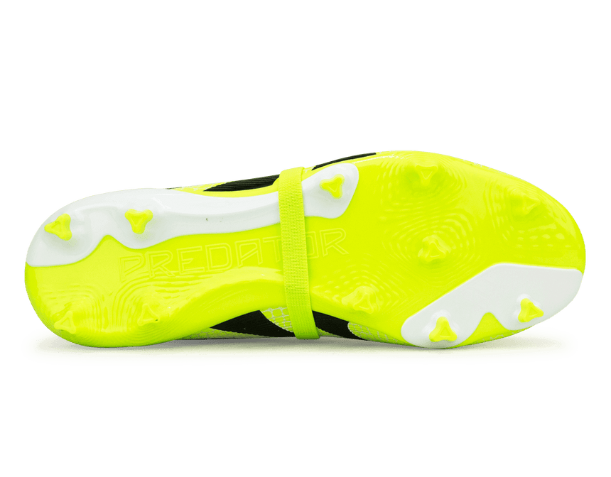 adidas Kids Predator League Foldover Tongue FG/MG White/Black/Green Sole