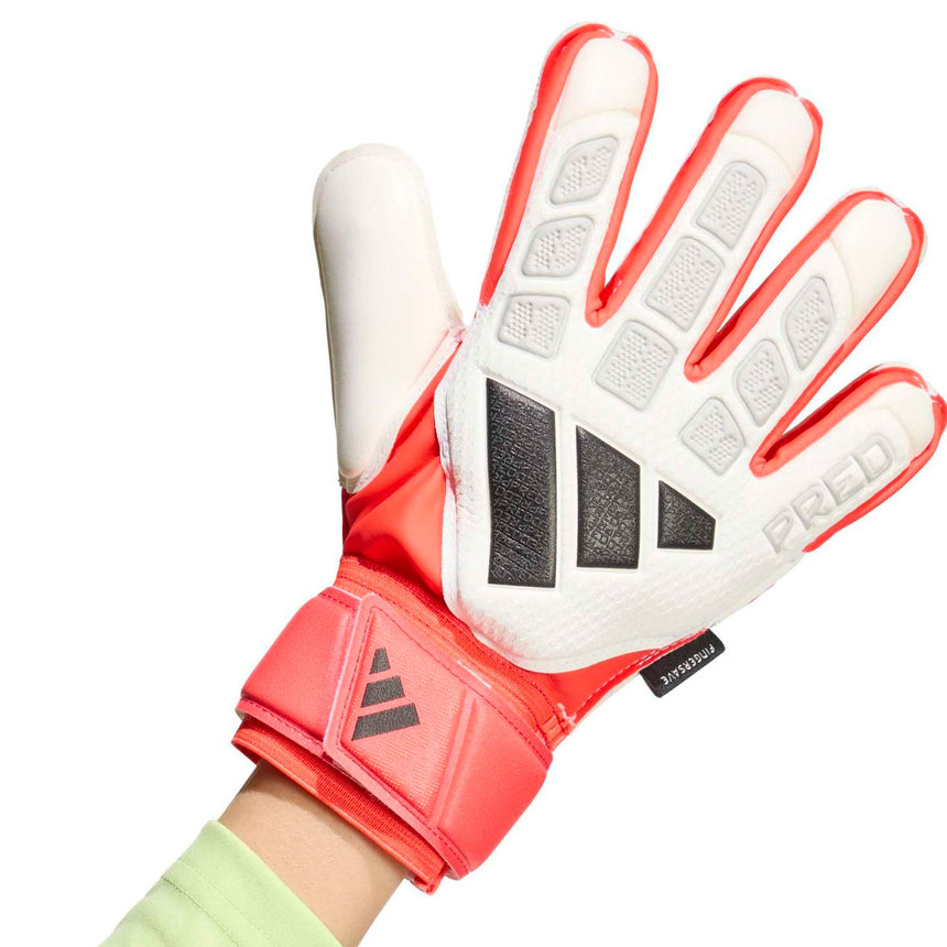 adidas Kids Predator Match Fingersave Goalkeeper Gloves White/Red/Black Front