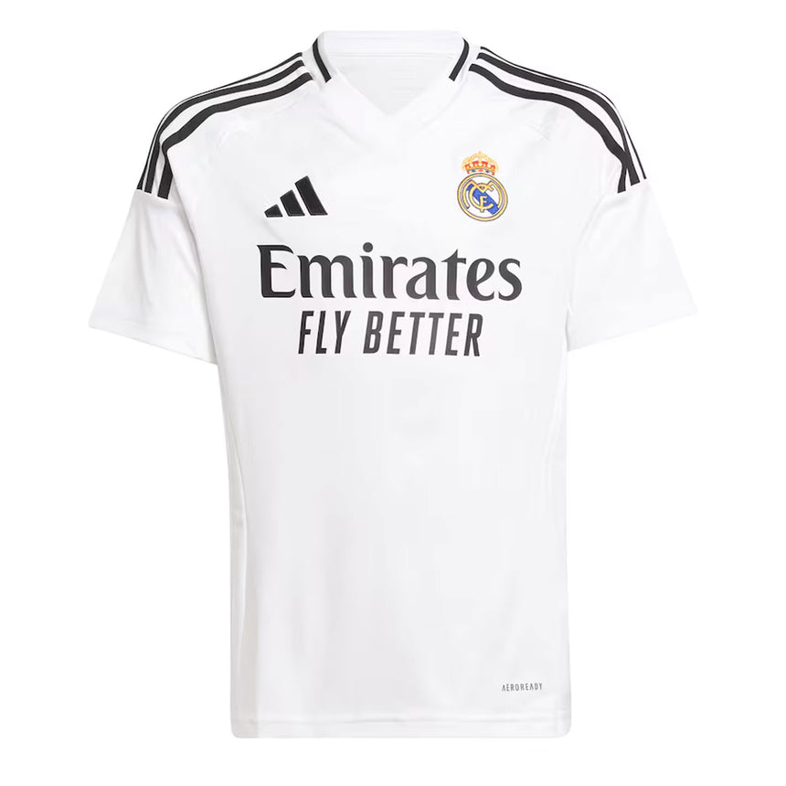 adidas Kids Real Madrid 2024/25 Home Jersey w/ Bellingham #5 Printing Front