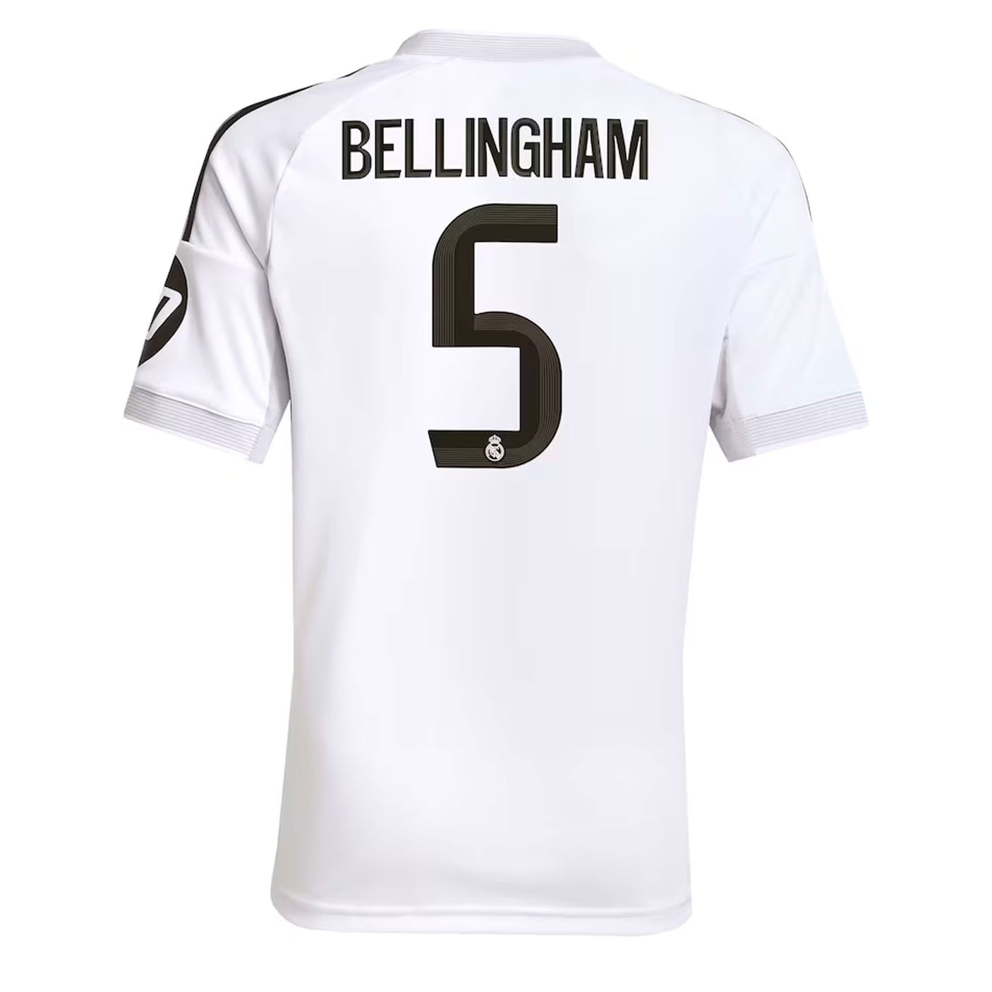 adidas Kids Real Madrid 2025/26 Home Jersey w/ Bellingham #5 Printing Back