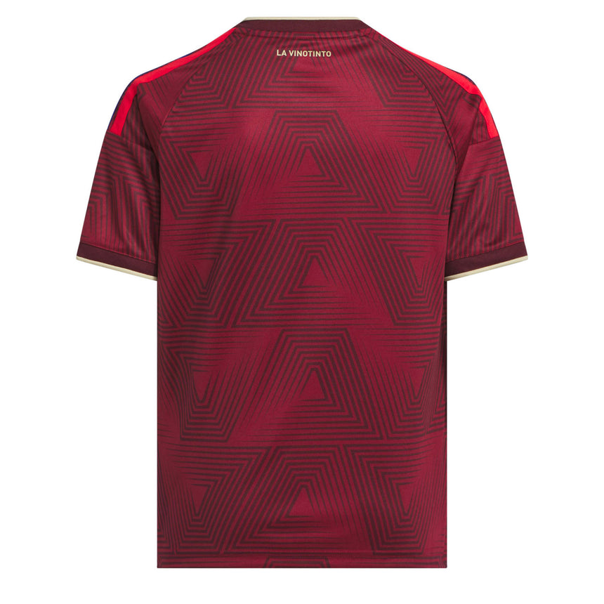 adidas Kids Venezuela World Cup 2026 Home Jersey Burgundy  Back