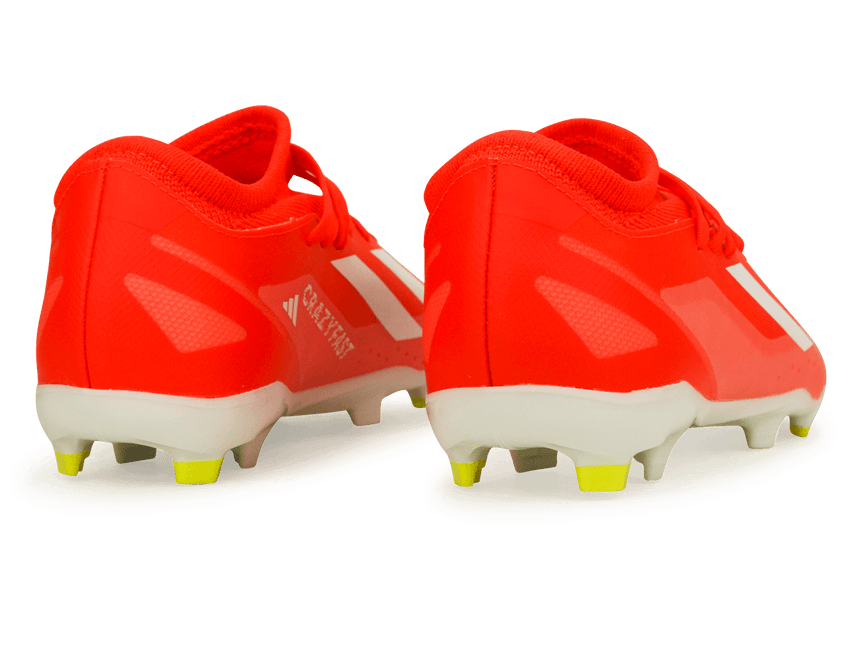 adidas Kids X Crazyfast League FG Solar Red/White Heel