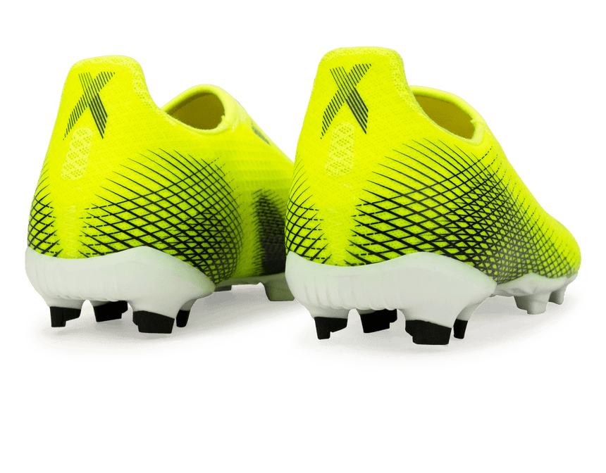 adidas Youth X Ghosted.3 Laceless FG Solar Yellow/Core Black Heel