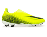 adidas Youth X Ghosted.3 Laceless FG Solar Yellow/Core Black Side