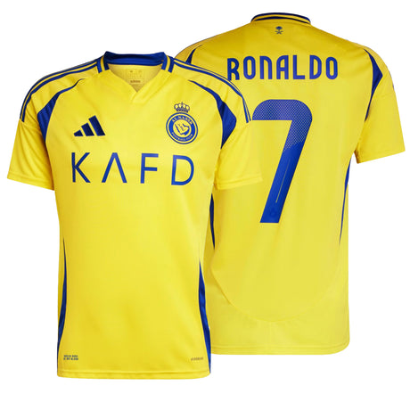 adidas Men's Al Nassr 2024/25 Home Jersey w/ Ronaldo #7 Printing Impact Yellow/Royal Blue