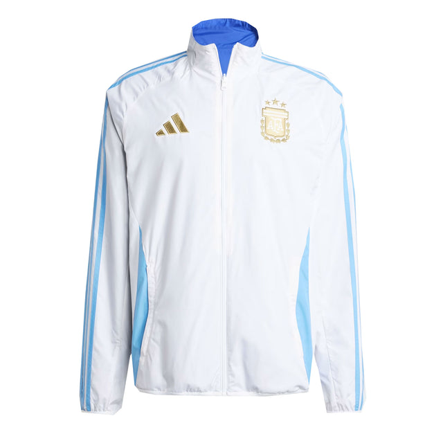 adidas Men's Argentina 2024/25 Anthem Jacket White/Sky Blue Front Reverse