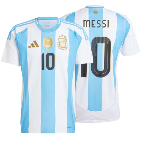 adidas Men's Argentina 2024/25 Home Jersey w/ Messi #10 Printing Both