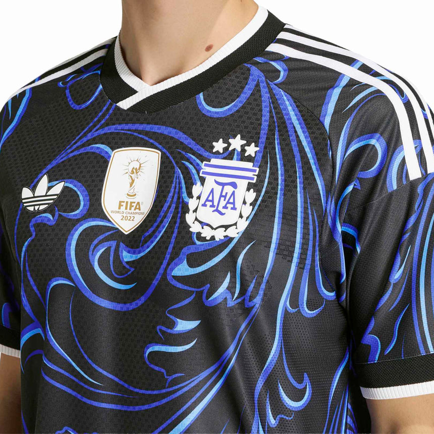 adidas Men's Argentina World Cup 2026 Authentic Away Jersey Black/Lucid Blue Crest