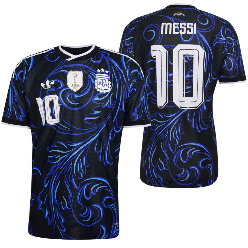 adidas Men's Argentina World Cup 2026 Authentic Away Jersey w/ Messi #10 Printing Both