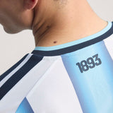 adidas Men's Argentina World Cup 2026 Authentic Home Jersey White/Sky Blue Back Neck Detail