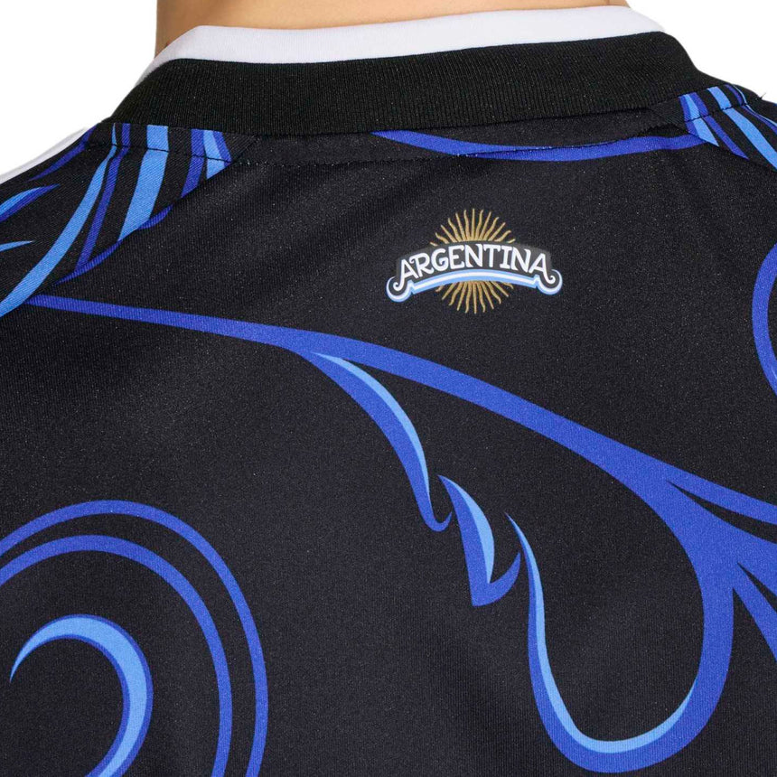 adidas Men's Argentina World Cup 2026 Away Jersey Black/Lucid Blue Neck