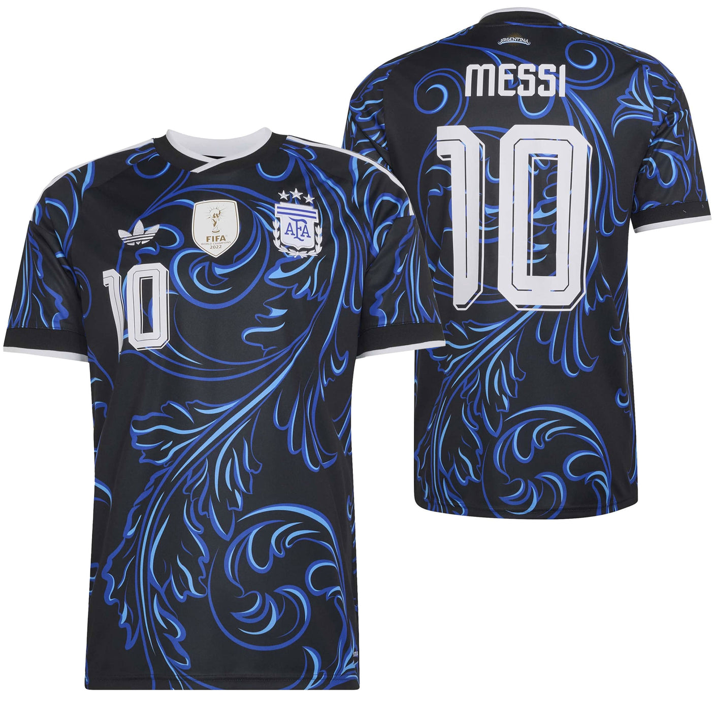 adidas Men's Argentina World Cup 2026 Away Jersey w/ Messi #10 Printing Both