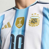 adidas Men's Argentina World Cup 2026 Authentic Home Jersey w/ Messi #10 printing Front View