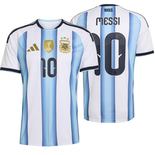 adidas Argentina Men's Home Stadium Soccer Jersey w/ Messi #10