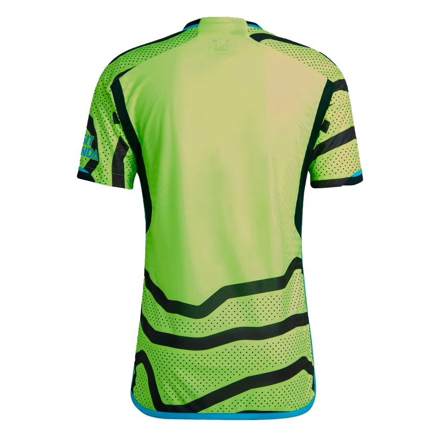 adidas Men's Arsenal 2023/24 Authentic Away Jersey Solar/Black Back