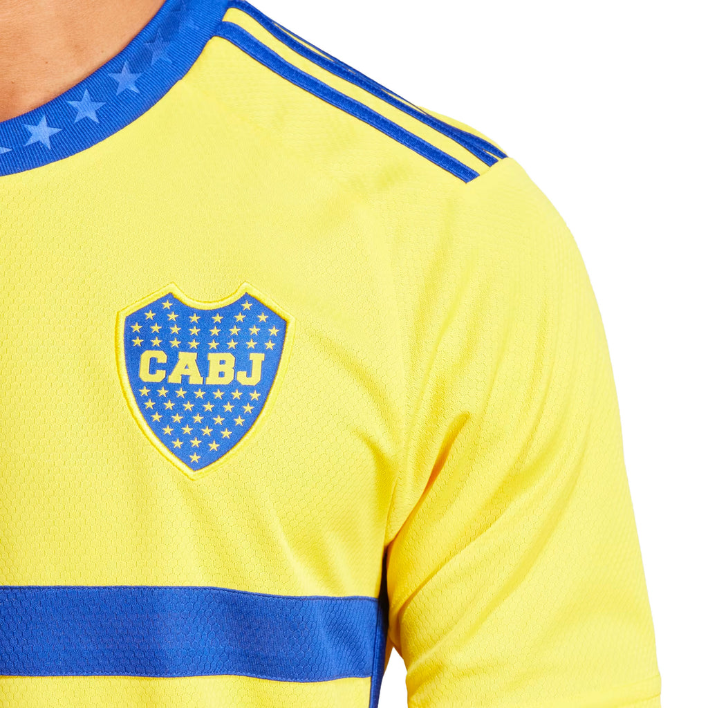 adidas Men's Boca Juniors 2023/24 Away Jersey Yellow/Blue Chest