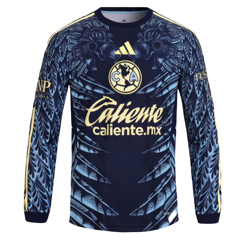 adidas Men's Club America 2025/26 Long Sleeve Away Jersey Team Navy Blue Front
